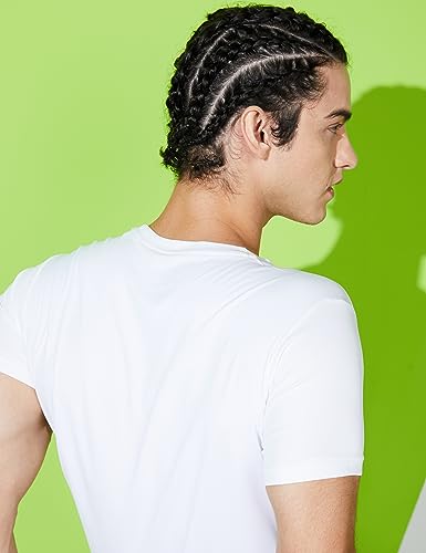 Image of Amazon Brand - Symbol Men's Solid Active Regular Fit Sports T-Shirt | Round Neck | Half Sleeve (Available in Plus Sizes)