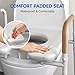 Loyoda Heavy-Duty Steel Toilet Seat Riser with Plush Memory Foam & Flip-Up Seat - Secure 400 lbs Capacity, Adjustable Height Raised Toilet Seat for Seniors，Pregnant, Disabled, Handicapped