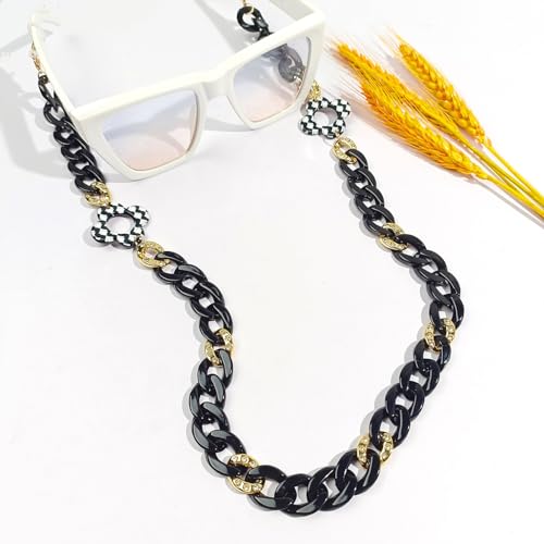 Image of Acrylic Glasses Chain for Women Men Reading Eyeglass Strap Sunglasses Holder Mask Lanyard Chain for Adults