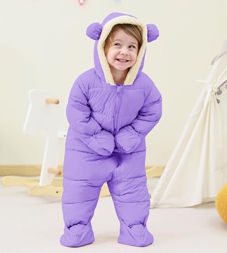 BFUSTYLE Baby Snowsuit 0-24 Months Winter Clothes Infant Boy Girl Puffer Jacket Newborn One Piece Coat with Hooded4