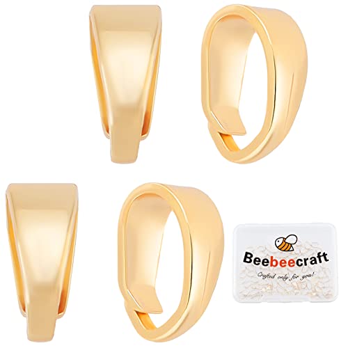 Beebeecraft 100 Stück Halsketten-Charm-Verschluss 18 Karat Vergoldet Pinch-Clip-Verschluss Bügel-Charm Metall-Anhänger-Verschlüsse Verbinder Schlaufen Für Die Herstellung von DIY-Schmuckverschlüssen Cover