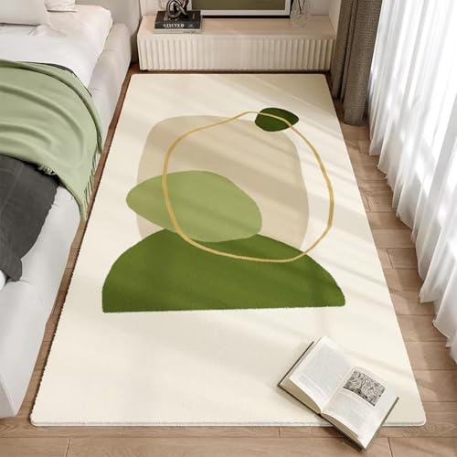 Tapis pour baie vitrée et salon devant canapé vert
