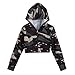 Produktbild TWIFER Damen Camouflage Crop Hoodie Pullover Print Langarm Shirt mit Kapuze Kurzen Bluse