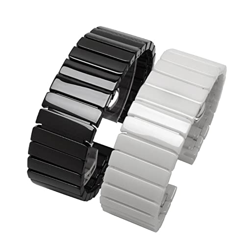 Bracelet montre céramique noir blanc interchangeable 18mm 20mm - 2