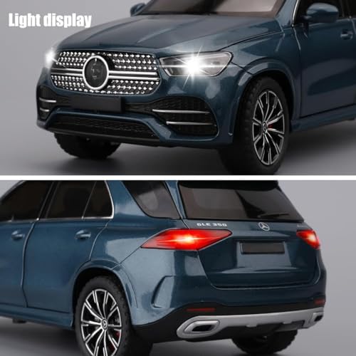 Image of Scale Exclusive Alloy Metal Pull Back | Die-cast Car Model with Sound Light Mini Auto Toy for Kids Metal Model Toy Car with Sound and Light (1.24 Scale M-Benz GLE 350-BLUE)