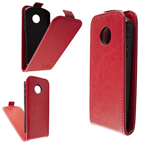 caseroxx Flip Cover für Emporia Simplicity (V27) in rot – Handy-Tasche mit Kreditkartenfächern und Magnetverschluss aus Kunstleder, schlank und funktional