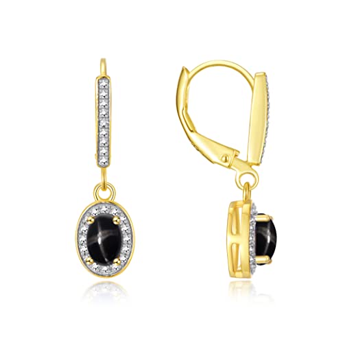Boucles d'oreilles étoile saphir noir RYLOS le bijou idéal pour vos soirées