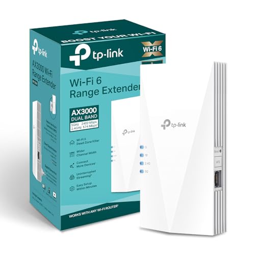 TP-Link R&eacute;p&eacute;teur WiFi 6 RE700X, Amplificateur WiFi AX3000 Mbps, Port Ethernet Gigabit, Couvre jusqu'&agrave; 150 m&sup2;, Repeteur WiFi Puissant, Compatible avec Les Box Internet, Profitez sans Changer Votre Box