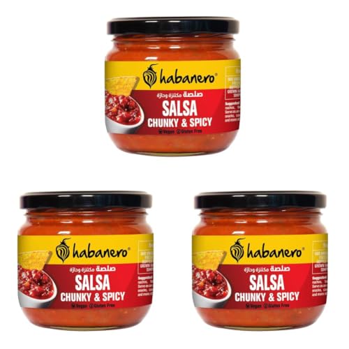 Image of Habanero Tomato Salsa Dip | Mild & Fresh Salsa with Tomato & Herbs | Dip for Nachos, Chips & Snacks | Ready to Eat | 300g (Pack of 3)