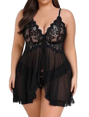 Avidlove Women Lingerie Plus Size Sexy Lingerie Dress Babydoll Lace Chemise