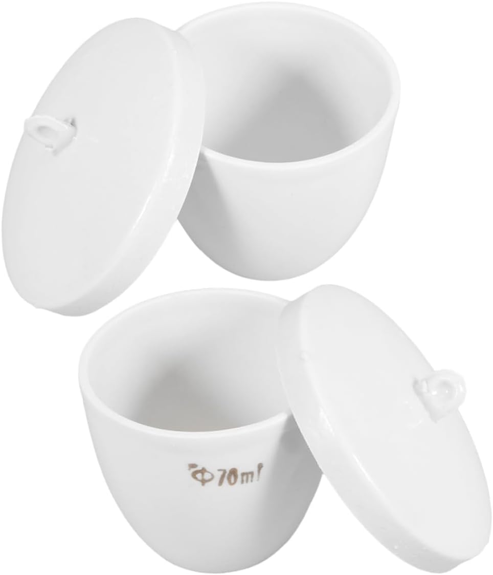 Porcelain Crucible Set 2 Pcs High Temp Smelting Pot Jewelry Melting Crucible Lab Crucible for Metal Casting Porcelain Material