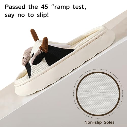 Cow Slippers for Women Men, Cute Cartoon Cotton Slippers indoor and outdoor, Kawaii House Slippers for Women4