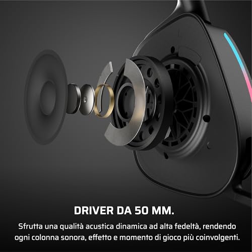 CORSAIR VOID v2 Cuffie da Gioco Wireless con Bluetooth per PC, PS5, PS4, Switch e Dispositivi Mobili – Dolby Atmos, Multipiattaforma Dual Wireless, Batteria di Lunga Durata, Ricarica Rapida – Carbonio - Tastiera gaming - Immagine 4