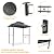 Outdoor Grill Gazebo 8 x 5 Ft, Shelter Tent, Double Tier Soft Top Canopy and Steel Frame with Hook and Bar Counters, Grey