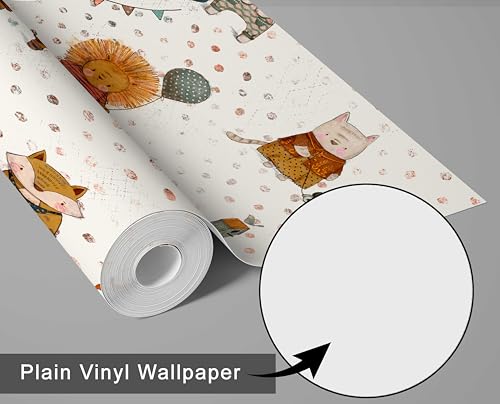 Mural autocollant animaux S4Sassy papier peint vinyle blanc chambre d'enfant 63x304 cm - 6