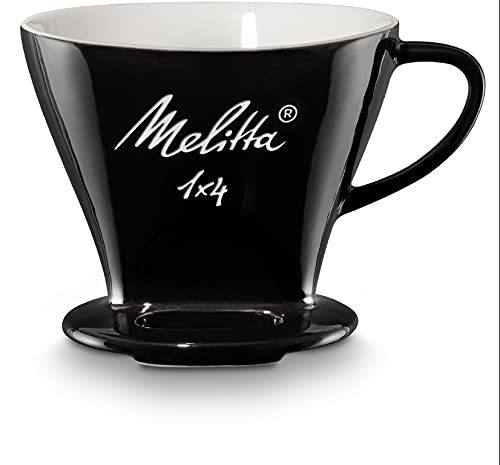 Melitta 1x4 Permamenter Kaffeefilter aus Porzellan, schwarz