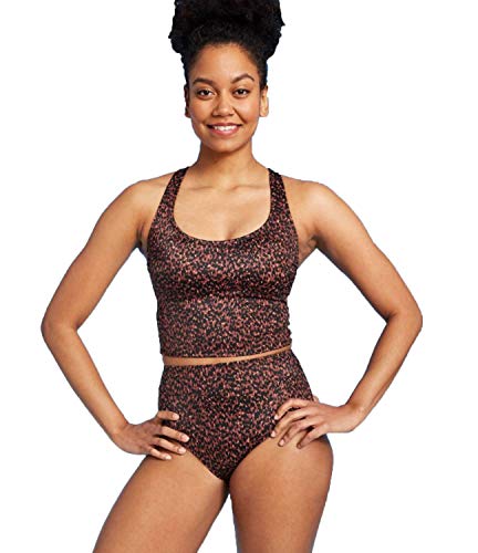 All in Motion Women's Long Line Racerback Bikini Top - Brown - (Small)