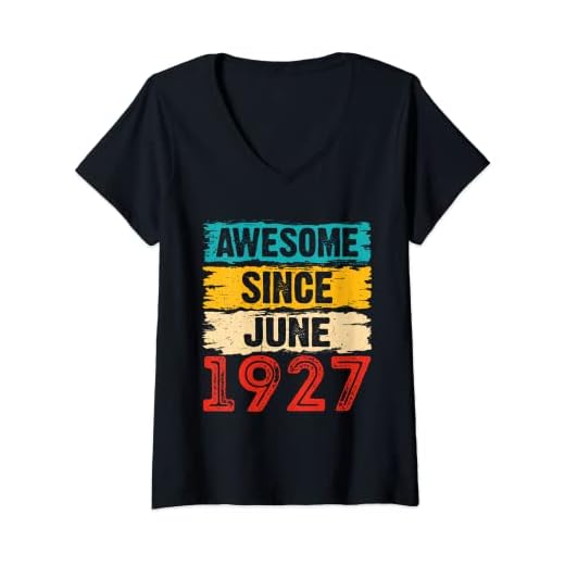 Mujer Regalos de 96 años impresionantes desde junio de 1927 Camiseta Cuello V