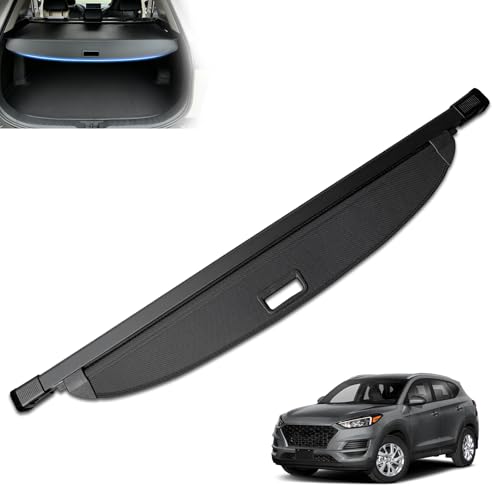 MIALUTY® Cargo Cover for 2015-2020 Hyundai Tucson Retractable Trunk Cover Tucson Accessories Anti-Peeping Anti-Theft Privacy Screen,Trunk Luggage Shield Shade Carbon Fiber Texture