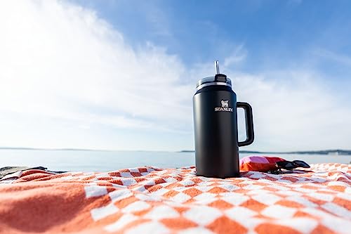 Image of STANLEY Quencher H2.0 Tumbler with Handle & Straw 64 oz | Flowstate 3-Position Lid | Large Capacity for Travel & Sports | Insulated Stainless Steel Cup | BPA-Free | Black Glow