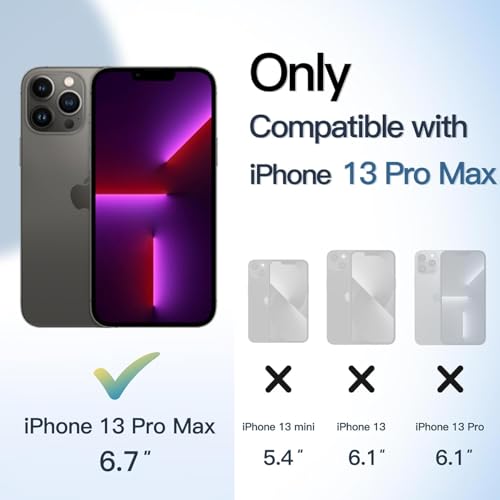 Image of Magnetic Case for iPhone 13 Pro Max 6.7-Inch Compatible with MagSafe, Shockproof Phone Bumper Cover, Solid Color Matte TPU Frame, Anti-Scratch Clear Back (Black)