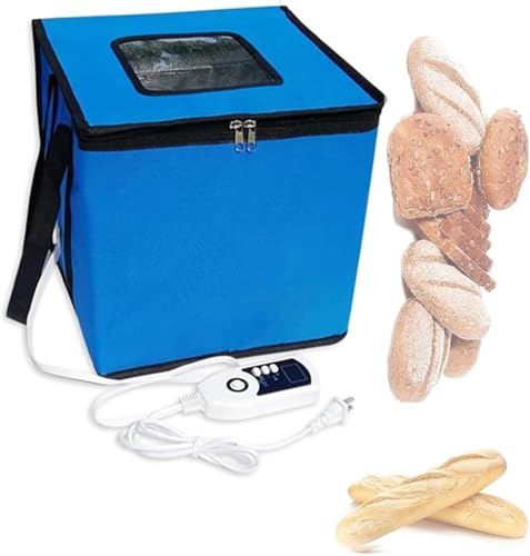 Bread Proofer With Heater - Sourdough Bread Making Tools Kit For Dough Proofing Pizza Yogurt - Foldable Box With Lid For Bread Making, Blue, 43x43x43cm