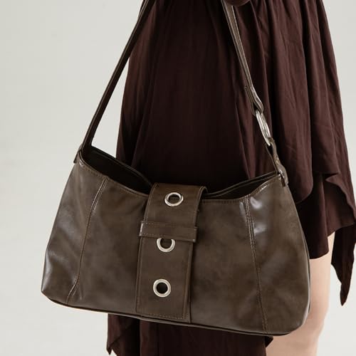 Sac à main rétro polyuréthane imperméable de bureau marron - 7