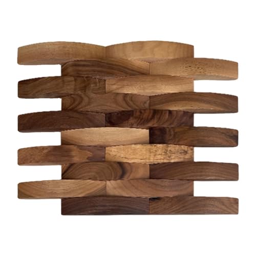 Kuntesetty 3D Wood Wall Panel Interior Decor Easy to DIY Interior Wall Covering for Dining Room, Living Room, Brown