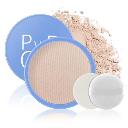 Apooliy Polvos Fijadores Impermeables, Polvos Compactos Sin Poros,Maquillaje en polvo ligero, de larga duración, antigrasa y translúcido.