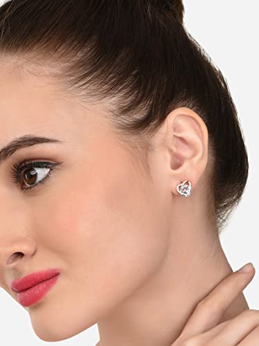 Image of Zaveri Pearls Set of 3 Rose Gold Contemporary Stud Earrings For Women-ZPFK12827