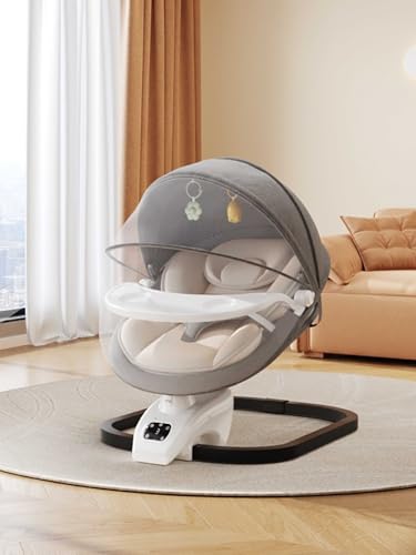 home stuff Swivel Chair White/Red Spinning Chair for Kids Sensory for Improving Physical Coordination with Non Slip Sitting and More Safer and Ideal Companion for Autism Children (Black-Grey)