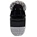 SPRINGOS Chanceli?re - 90 x 45 cm - Noir - Argenté - Avec fourrure ? capuche - Pour poussette - Luge - Six points - Résistante aux intempéries - Chaude - Avec doublure en polaire