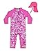 weVSwe Costume da Bagno del Bambino Protezione Solare Rash Guard con Cerniera Cavallo, Bilancia da Pesce Rosso Rosa, 24 Mesi