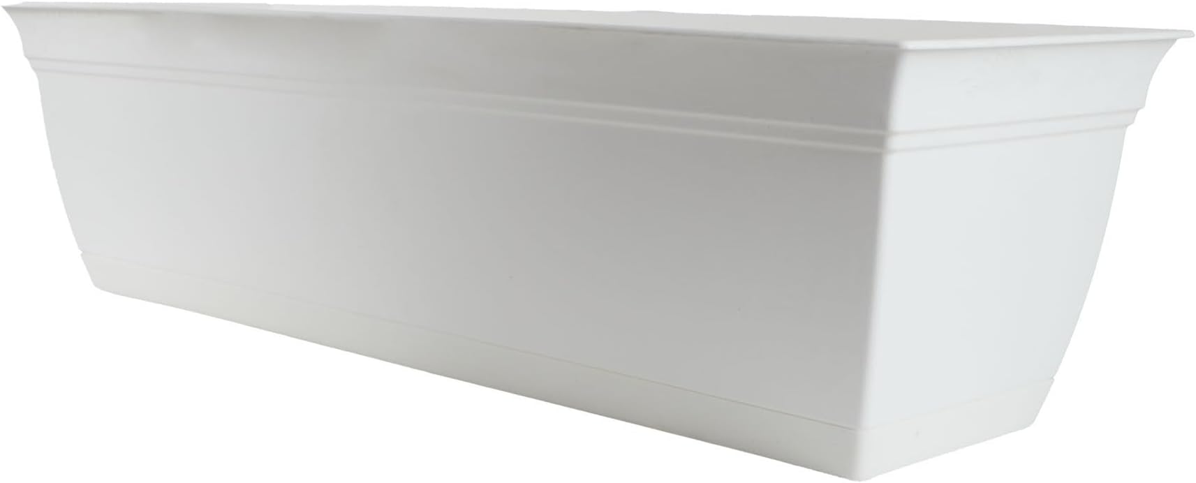 The HC Companies ECW30000A10 Indoor Outdoor 30 Inch Eclipse Series Window Flower Garden Ornamental Planter Box with Removable Attached Saucer, White