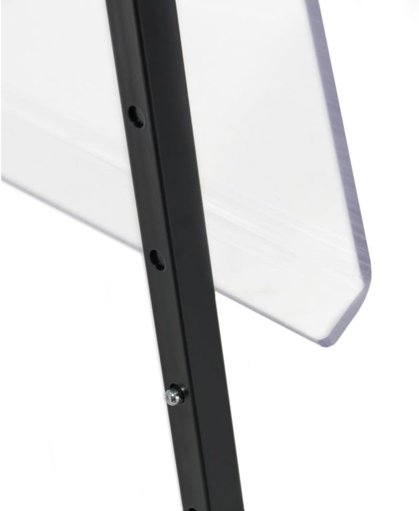 HUBERT Flex Portable Sneezeguard, Acrylic, Black - 35" L x 17 2/5" W x 15 31/50" H