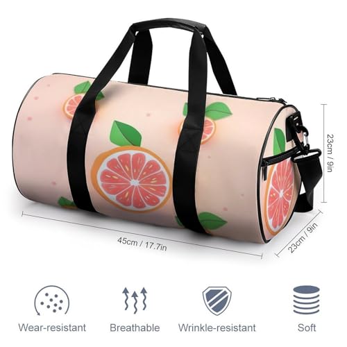 Cute Grapefruit Gym Bag for Men Women, Sturdy Oxford Cloth Travel Bags with Removable Shoulder Strap, Waterproof Duffel Bag for Fitness, Travel, Yoga2