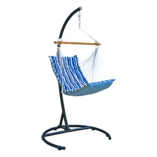 Algoma 1500-135142 Hanging Soft Cushion Chair, Palm Stripe Blue #TOP5