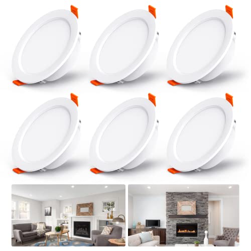 OUILA LED Einbaustrahler 230V 6er Set, LED Spot 5W 500LM IP44 Einbauleuchten 4000K Led Einbaustrahler Ultra Flach Deckenstrahler Led Spot für Badezimmer Küche Wohnzimmer Korridor Cover