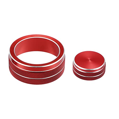 A ABSOPRO Car Center Console Multimedia Control Button Cover for Infiniti Q50 QX50 Q60 Red (Set of 2)