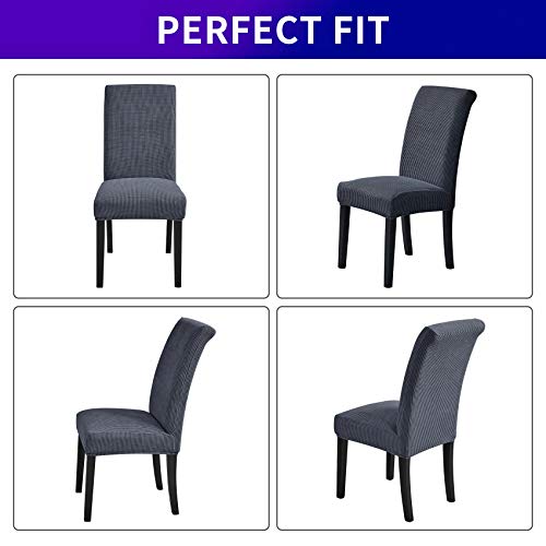 Howhic Stretch Chair Covers For Dining Room Set Of 6, Removable Washable Dining Room Chair Covers, Dining Chair Slipcovers Seat Protector, Great Home Decor And Banquet Upholstery (Gray, 6 Pack) #TOP3