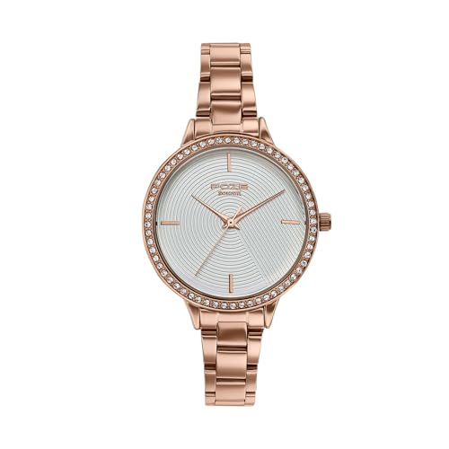 Image of Sonata Poze 9 with Quartz Analog Silver Dial IPRG Strap Watch for Women - SP80187WM01W