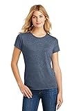 District Made Women's Perfect Tri Crew Tee DM130L Navy Frost 4XL