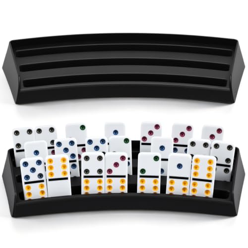 Soulchen Domino Racks Holders Set of 2 Black Plastic Mexican Train