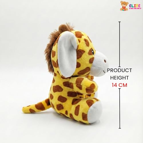 Image of ELITE CREATIONS Cute Giraffe Soft Toy 14 cm | Small Plush Giraffe Stuffed Animal | Soft Cuddly Toy for Kids Boys Girls | Baby Toy Gift Birthday Return Gift