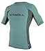 O'Neill Wetsuits UV Sun Protection Mens Skins Short Sleeve Crew Sun Shirt Rash Guard, Lunar/Bright Blue/Black, X-Large
