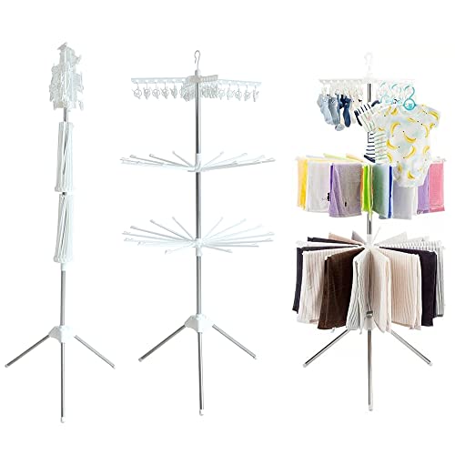 Gdrasuya10 Clothes Drying Rack Removable Clothes Drying Rack Folding Clothes Garment Dryer Stand Removable 24 Clips 32 Hangers / 67