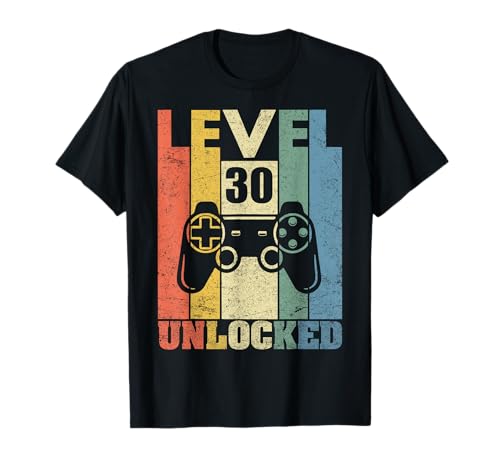 Camiseta desbloqueada de nivel 30 para videojugadores, regalo de cumpleaños 30 Camiseta