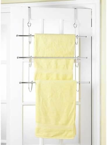 Over Door Towel Rail 3 Tier Chrome Finish 56cm high 49cm wide 12cm dia from Caraselle