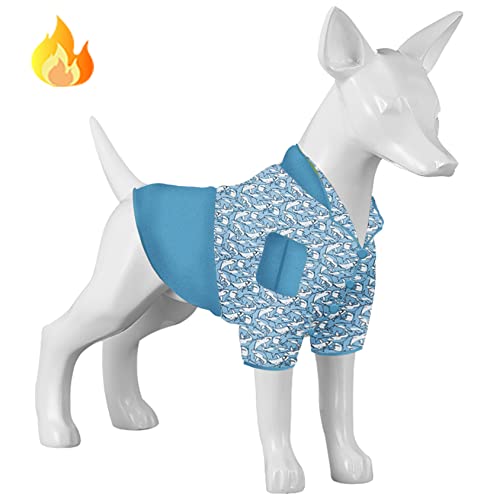 LovinPet Winterpullover für Hunde groß, weicher & verbesserter leichter Stoff, Hai befallenes Wasser Sternenlicht Drucke Hund Flanellhemd, geeignet für Chihuahua und kleine Hunderassen Cover