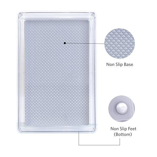 Glad Drawer Organizer Bin, 9x6 - Heavy Duty Clear Plastic Storage Tray for Junk Drawers, Kitchen Utensils, Bathroom Vanity, and Organizing Pantry - BPA Free, Food Safe, Non Slip - image 3